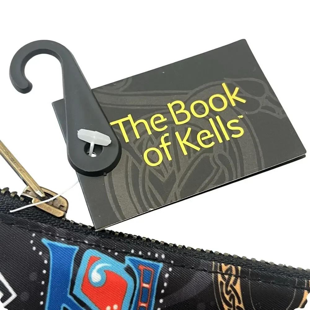 Book of Kells Celtic Alphabet Zip Pouch Trinity College Dublin Black NWT